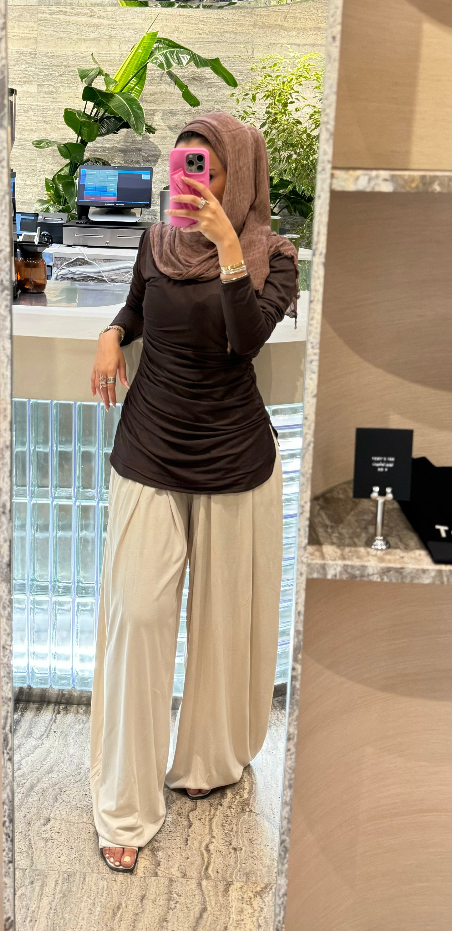 ruffled top - Espresso