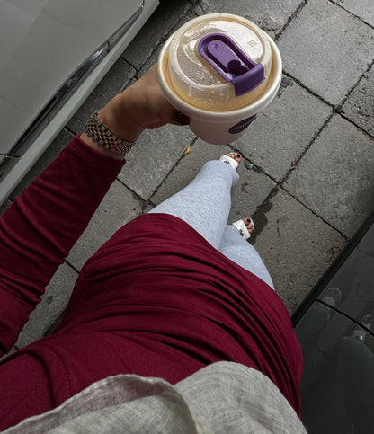 ruffled top - Burgundy