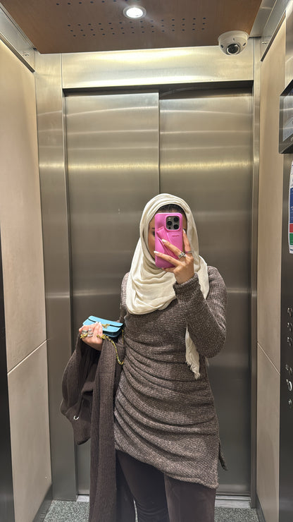 Ruffled wool top - Toffee 🤎