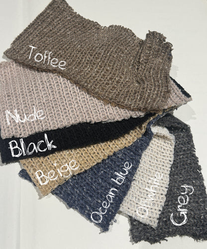 Ruffled wool top - Toffee 🤎