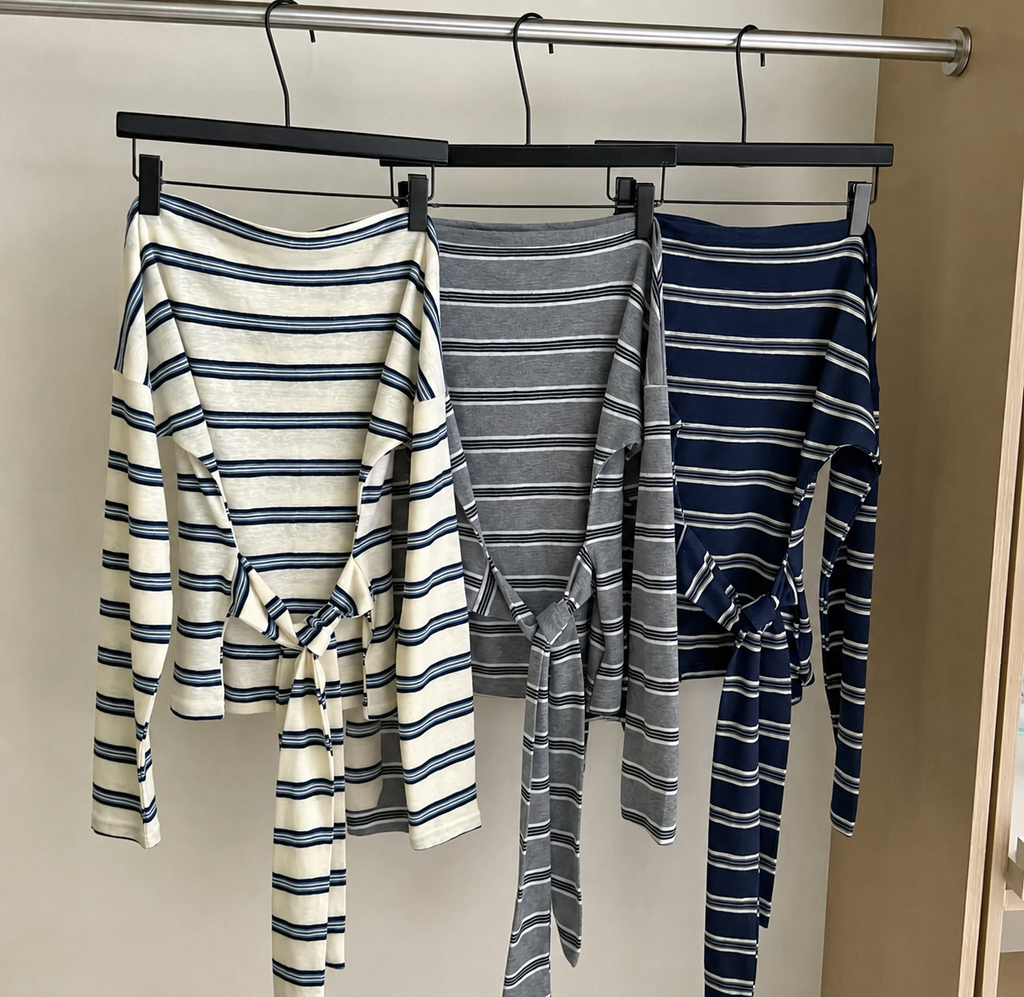 Striped Wrap Top
